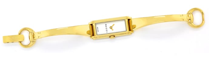 Foto 1 - Gucci Damenuhr Spangenarmband vergoldet, Q3001