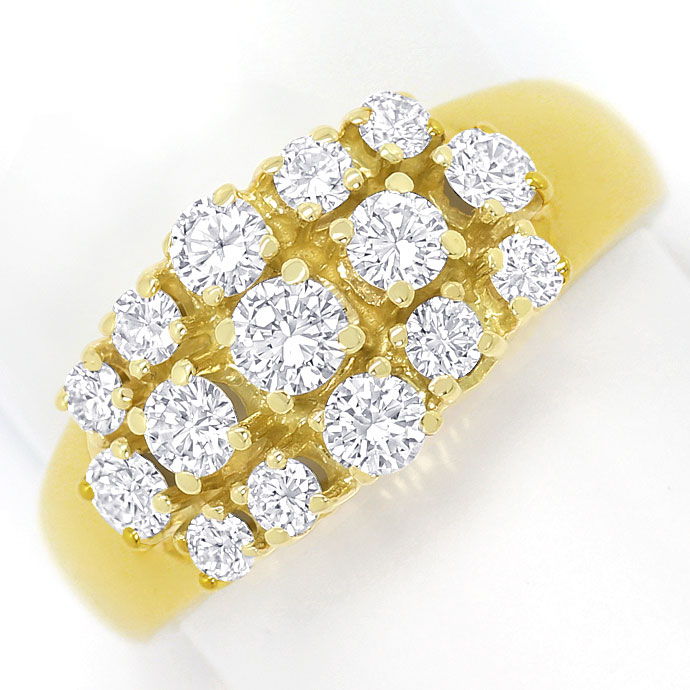 Foto 2 - Eleganter Damen Ring mit 1,04ct Brillanten in Gelbgold, S3416