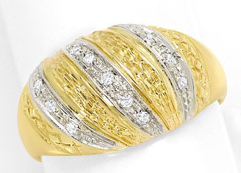 Foto 1 - Bandring mit 11 Diamanten in 18K/750 Gelbgold-Weißgold, S3689